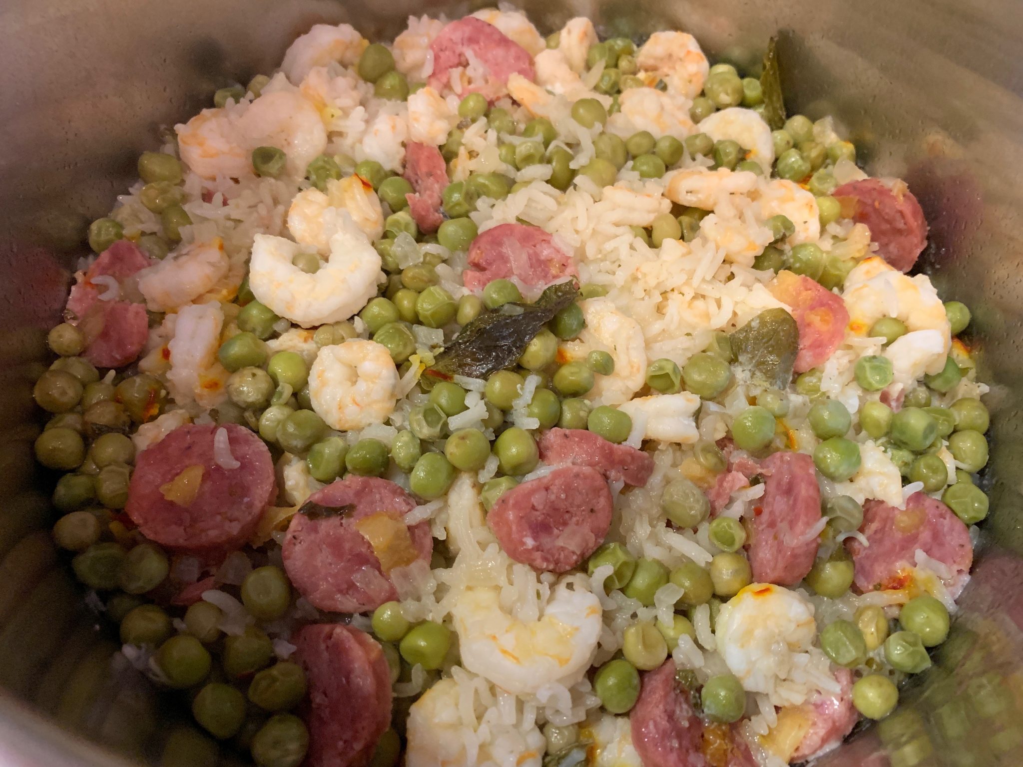 Shrimp Sausage and Saffron Rice