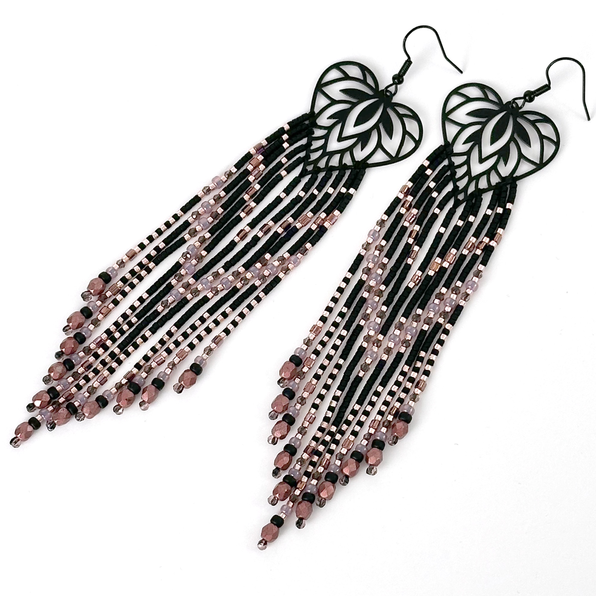 Gothic Beaded Hearts